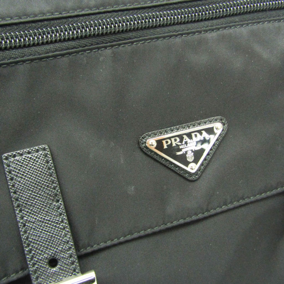PRADA RE-NYLON Nylon Leather Shoulder Bag Black - Picture 5 of 8